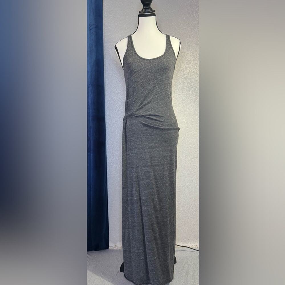 Alternative Grey Maxi Dress with Side Rushing | Size M